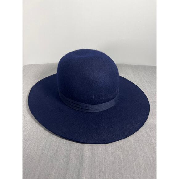Brixton Wide Brim Hat, 100% Wool, Navy Blue, Women Size 7, 56 CM, Small - Picture 1 of 11